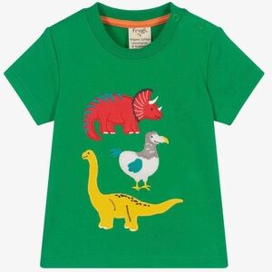 Frugi Green Dinosaur Kids T-Shirt organic cotton age 3 4 years
